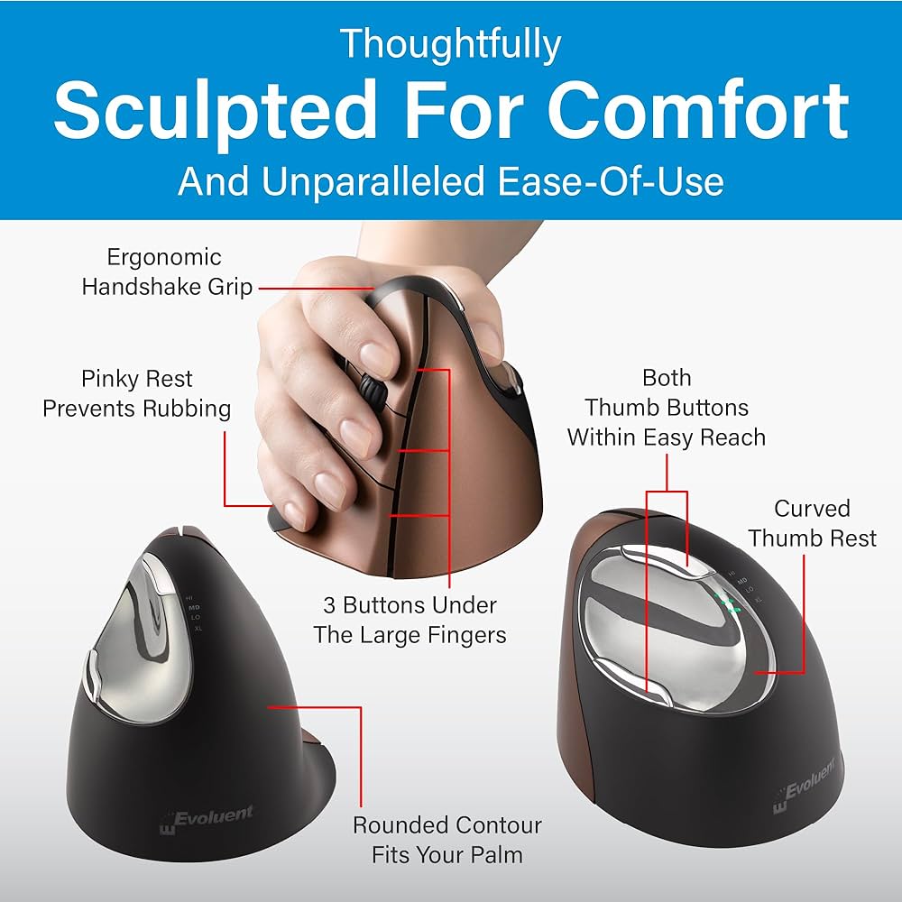 Evoluent VM4SW ワイヤレスマウス Amazon.com: Evoluent – Inventor of The Vertical Mouse